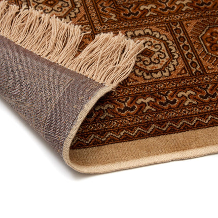 Vintage vloerkleden - Vintage Perzisch vloerkleed Boshra Bruin/Camel met franjes - Vloerkledenloods