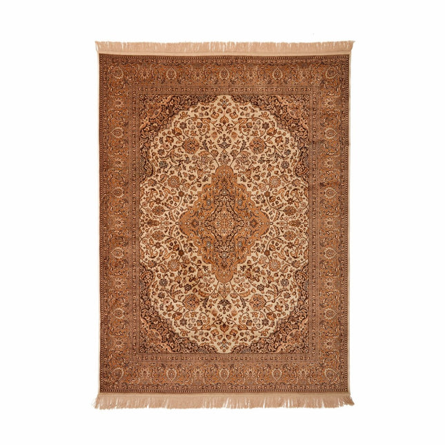 Vintage vloerkleden - Vintage Perzisch vloerkleed Napura Bruin/Camel met franjes - Vloerkledenloods