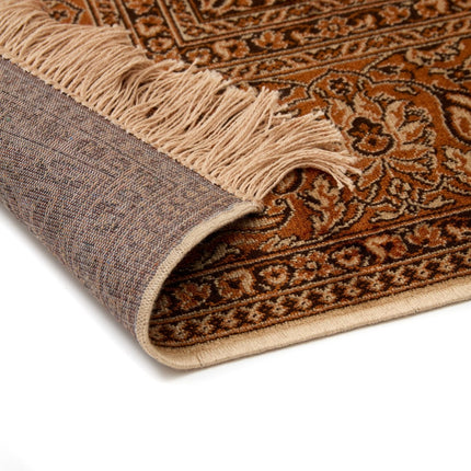 Vintage vloerkleden - Vintage Perzisch vloerkleed Napura Bruin/Camel met franjes - Vloerkledenloods