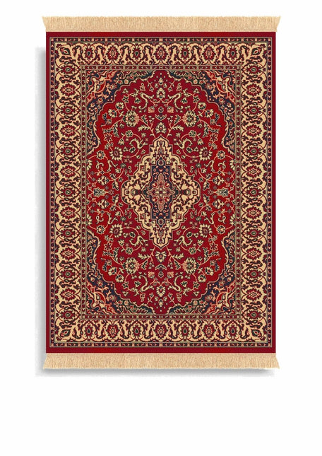 Vintage vloerkleden - Vintage Perzisch vloerkleed Napura Rood met franjes - Vloerkledenloods