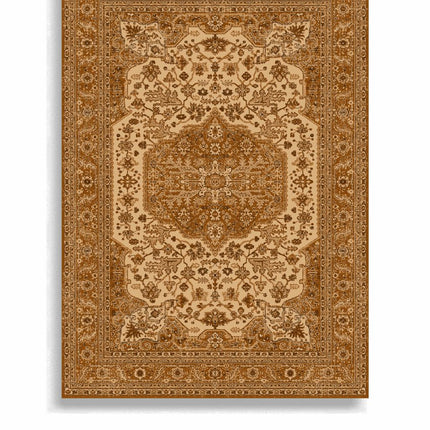 Vintage vloerkleden - Vintage Perzisch vloerkleed Tabriz Bruin/Camel met franjes - Vloerkledenloods
