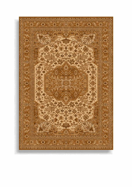 Vintage vloerkleden - Vintage Perzisch vloerkleed Tabriz Bruin/Camel met franjes - Vloerkledenloods