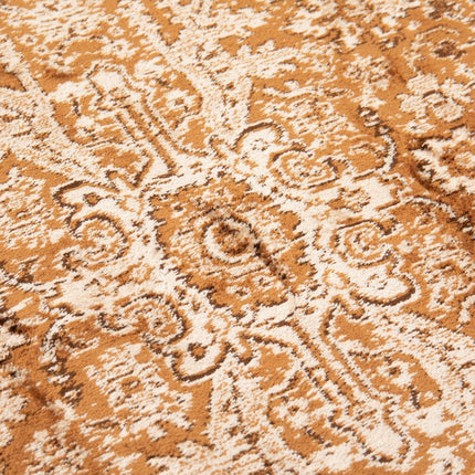Vintage vloerkleden - Vintage Perzisch vloerkleed Tabriz Bruin/Camel met franjes - Vloerkledenloods