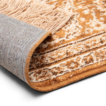 Vintage vloerkleden - Vintage Perzisch vloerkleed Tabriz Bruin/Camel met franjes - Vloerkledenloods