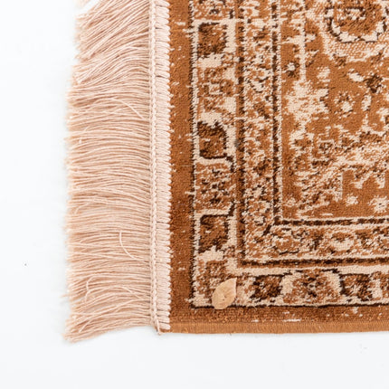 Vintage vloerkleden - Vintage Perzisch vloerkleed Tabriz Bruin/Camel met franjes - Vloerkledenloods