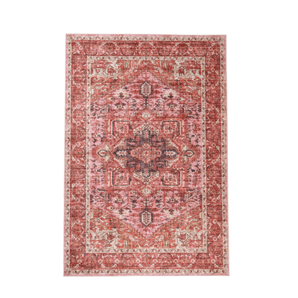 Vintage vloerkleden - Vintage vloerkleed Evora Roze/Rood - Vloerkledenloods