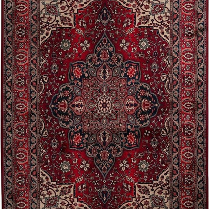 Vintage vloerkleden - Vintage vloerkleed Manami rood met franjes - Vloerkledenloods