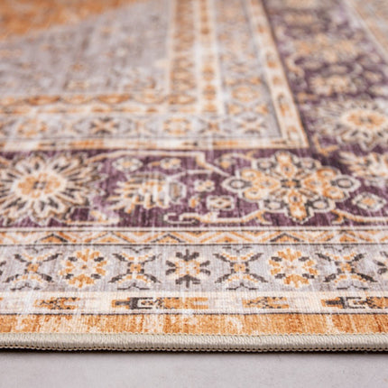 Vintage vloerkleden - Vintage vloerkleed Nomad Camel/Aubergine - Vloerkledenloods