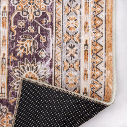 Vintage vloerkleden - Vintage vloerkleed Nomad Camel/Aubergine - Vloerkledenloods