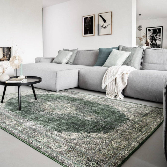 Vintage vloerkleden - Vintage vloerkleed Shirak Dark Green Interieur05 - Vloerkledenloods