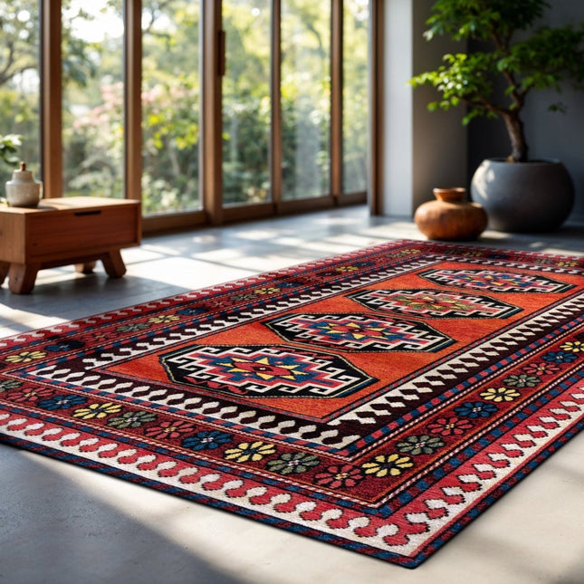 Vintage vloerkleden - Vloerkleed Antalia Red Mix 9844 - Louis de Poortere - Vloerkledenloods