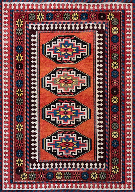 Vintage vloerkleden - Vloerkleed Antalia Red Mix 9844 - Louis de Poortere - Vloerkledenloods