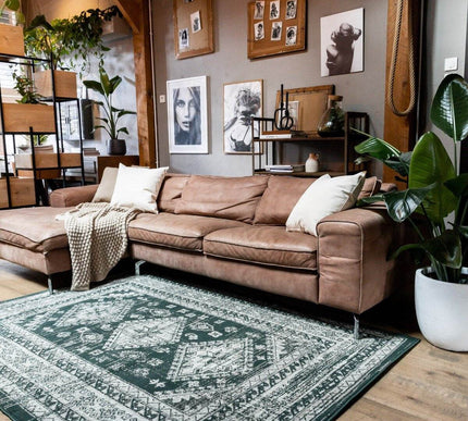 Vintage Vloerkleed Aila Groen - Vloerkledenloods