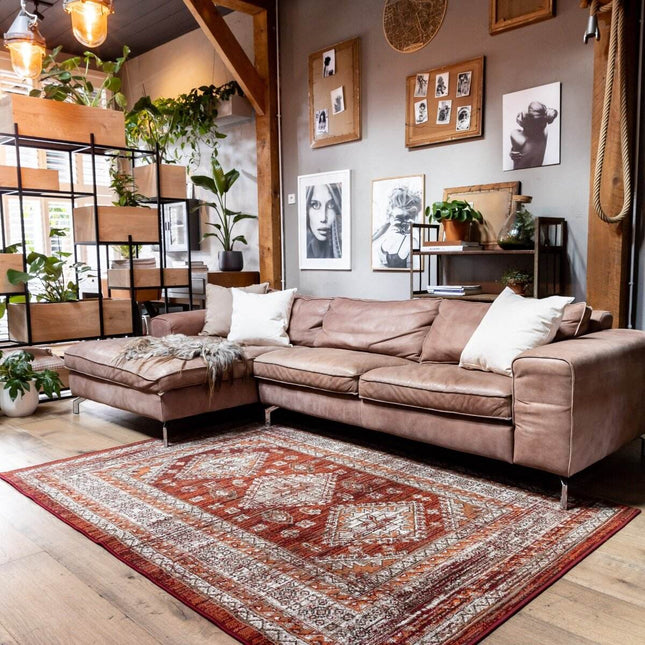 Vintage Vloerkleed Aila Rood/Oranje - Vloerkledenloods