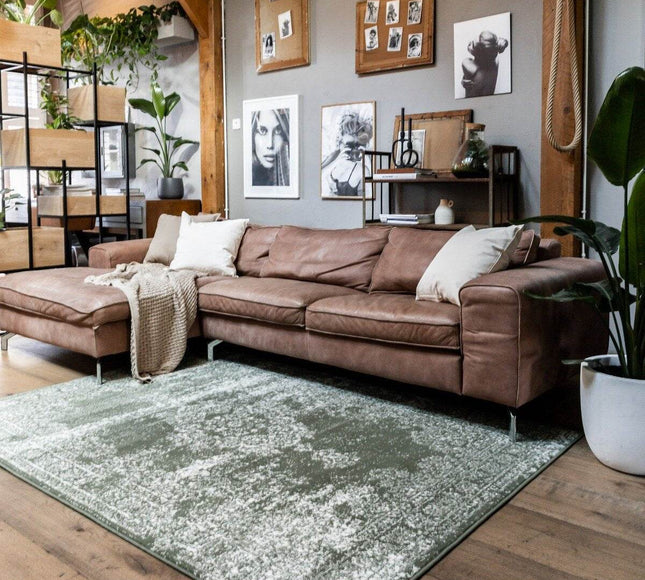 Vintage Vloerkleed Bloom - Groen - EVA Interior - Vloerkledenloods