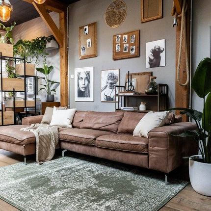 Vintage Vloerkleed Bloom - Groen - EVA Interior - Vloerkledenloods