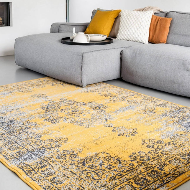 Vintage Vloerkleed Bloom - Okergeel - EVA Interior - Vloerkledenloods