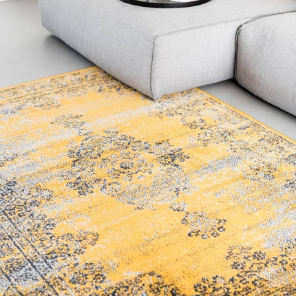 Vintage Vloerkleed Bloom - Okergeel - EVA Interior - Vloerkledenloods
