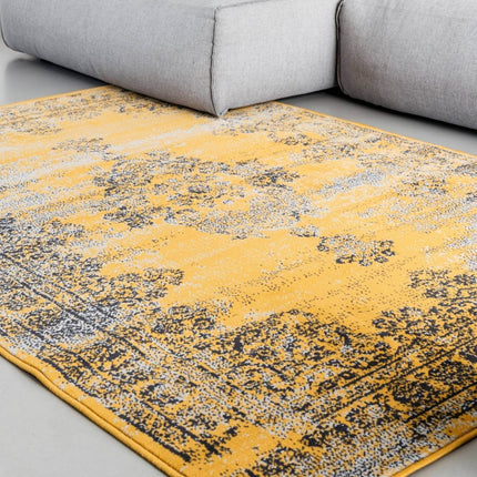 Vintage Vloerkleed Bloom - Okergeel - EVA Interior - Vloerkledenloods