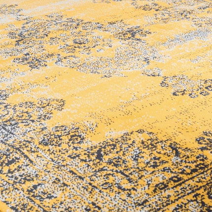 Vintage Vloerkleed Bloom rond - Geel - EVA Interior - Vloerkledenloods
