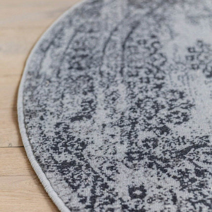 Vintage Vloerkleed Bloom rond - Grijs - EVA Interior - Vloerkledenloods