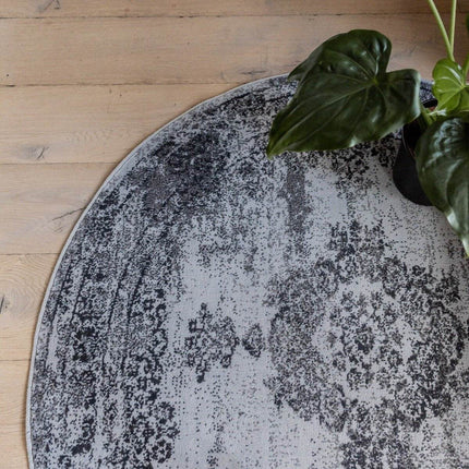 Vintage Vloerkleed Bloom rond - Grijs - EVA Interior - Vloerkledenloods