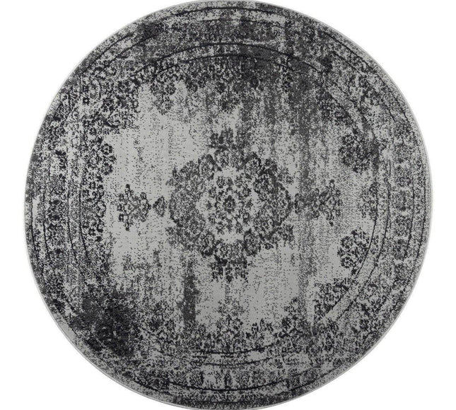 Vintage Vloerkleed Bloom rond - Grijs - EVA Interior - Vloerkledenloods