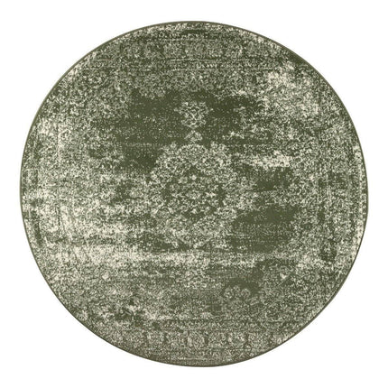 Vintage Vloerkleed Bloom rond - Groen - EVA Interior - Vloerkledenloods