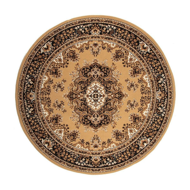 Vintage Vloerkleed Bruin Rond - Perzisch - Retro - Nain - Vloerkledenloods