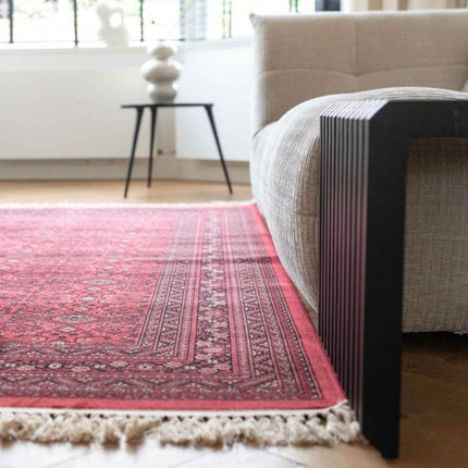 Vintage vloerkleed By Beppe rood met franjes - Vloerkledenloods