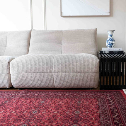 Vintage vloerkleed By Beppe rood met franjes - Vloerkledenloods