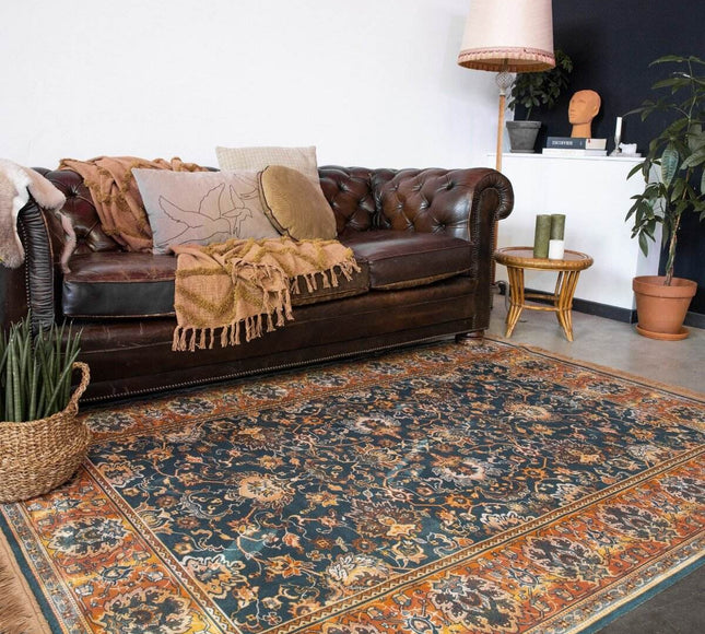 Vintage vloerkleed Chir Groen/Oranje - Vloerkledenloods