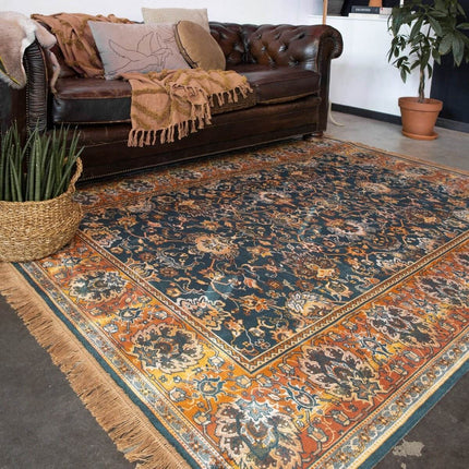 Vintage vloerkleed Chir Groen/Oranje - Vloerkledenloods