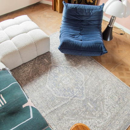 Vintage vloerkleed Ethel Groen/Blauw - Vloerkledenloods