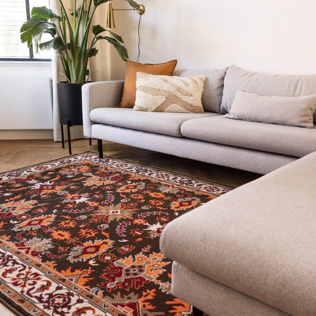 Vintage Vloerkleed Funda Creme/Oranje - Vloerkledenloods