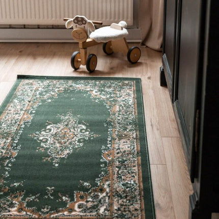Vintage Vloerkleed Keshan Groen - Vloerkledenloods