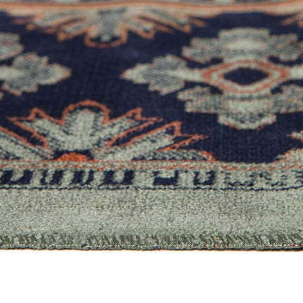 Vintage vloerkleed Khepera groen met franjes - Vloerkledenloods