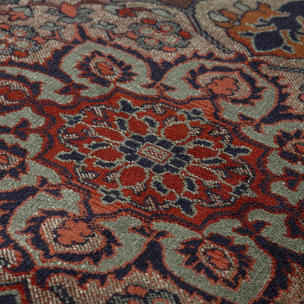 Vintage vloerkleed Manami groen met franjes - Vloerkledenloods