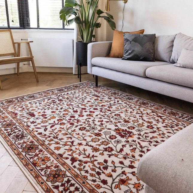 Vintage Vloerkleed Nazly Creme/Oranje - Vloerkledenloods