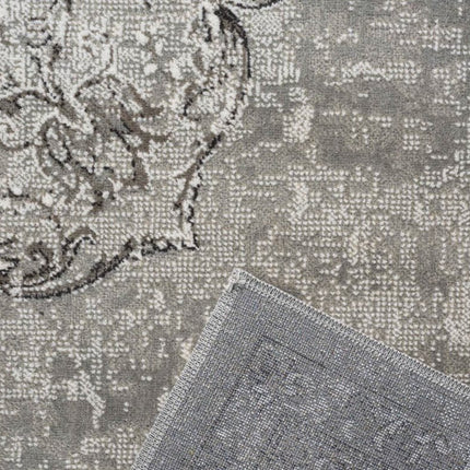 Vintage vloerkleed Ornament beige met franjes - Vloerkledenloods