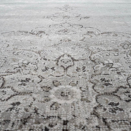 Vintage vloerkleed Ornament beige met franjes - Vloerkledenloods