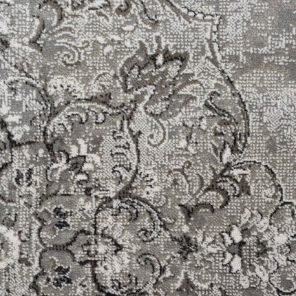 Vintage vloerkleed Ornament beige met franjes - Vloerkledenloods