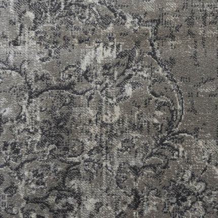 Vintage vloerkleed Ornament grijs/beige met franjes - Vloerkledenloods