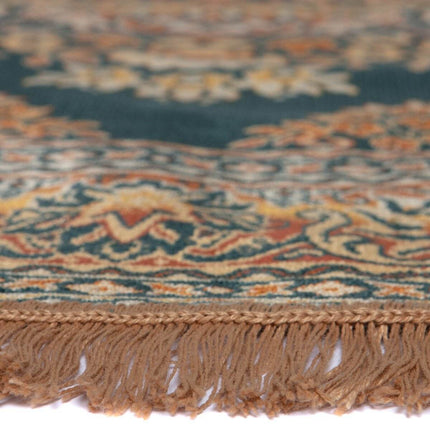 Vintage Vloerkleed Rond Brissac Geel/Oranje/Groen/ met franjes - Tier - Vloerkledenloods