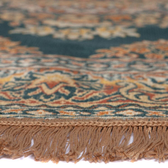Vintage Vloerkleed Rond Brissac Geel/Oranje/Groen/ met franjes - Tier - Vloerkledenloods