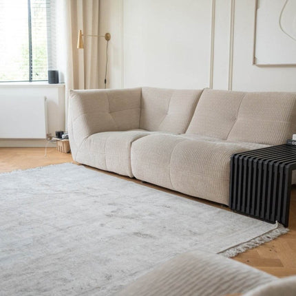 Vintage vloerkleed Smuk beige met franjes - Vloerkledenloods