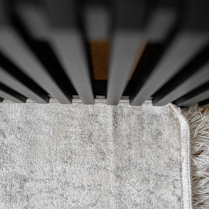 Vintage vloerkleed Smuk beige met franjes - Vloerkledenloods