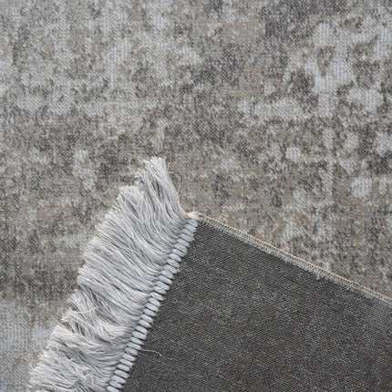 Vintage vloerkleed Smuk beige met franjes - Vloerkledenloods