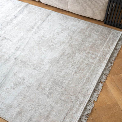 Vintage vloerkleed Smuk beige/bruin met franjes - Vloerkledenloods