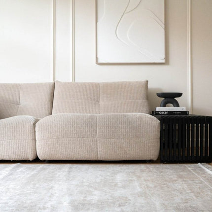 Vintage vloerkleed Smuk beige/bruin met franjes - Vloerkledenloods